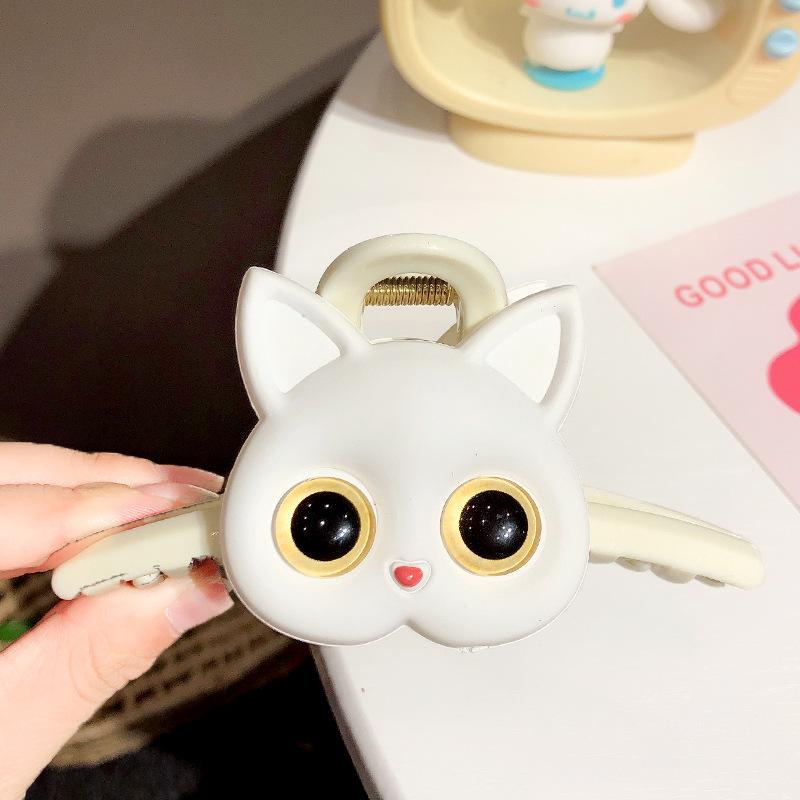 

Зажим для волос с милым котом, зажим-коготь, большой коготь для волос для девочек, женщин, зажим для волос, головные уборы, аксессуары для волос для девочек и детей белый