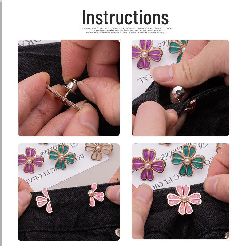 Adjustable Jeans Waist-Buckling Button: Sew-Free, Invisible, Waist-Cinching Solution