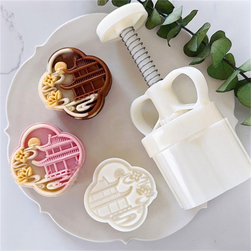Ice Skin Pastries Mold Hand Pressed Mooncakes Mold Festival Bean Pastes Cake Molds Dessert ABS Moulds for Cooking Lover