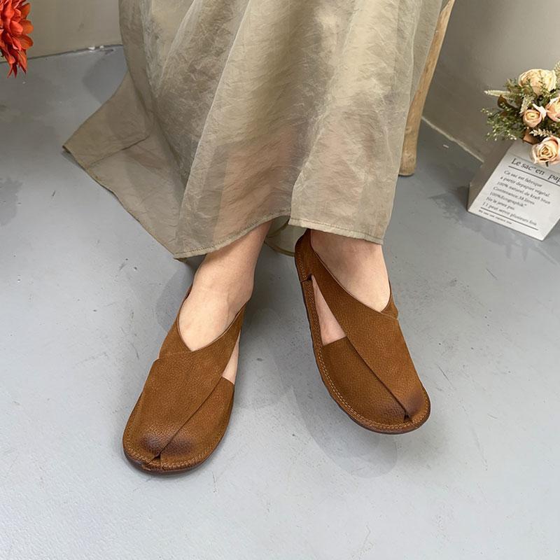Retro Style Bag Head Sandals Women's Spring and Summer 2025 New Casual Mori Women's Handmade Soft-soled Shoes One-pedal Women's Single Shoes