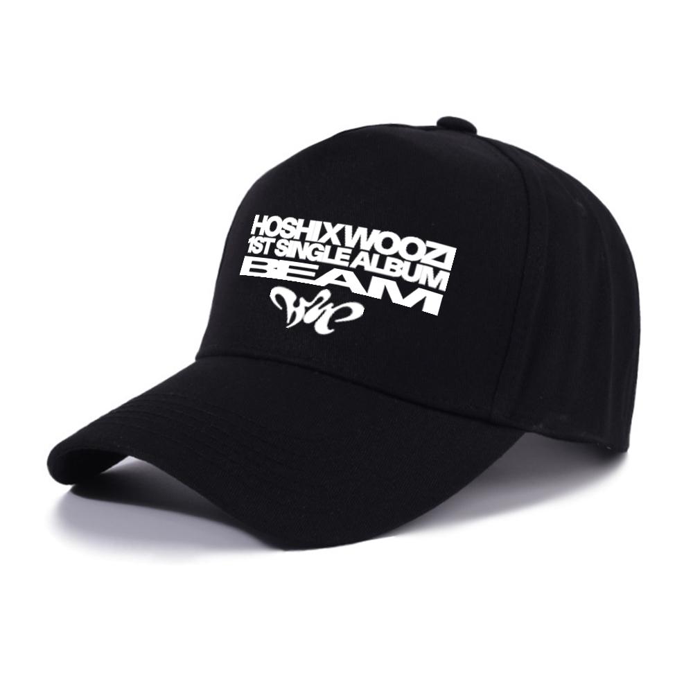 Kpop 17 Athletic Baseball HOSHI X WOOZI 1st Single Album BEAM CARAT Cap Graphic Print Ponytail Hats Gorras Para Hombres