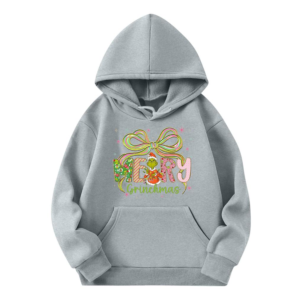 Child Fashion Lightweight Long Sleeve Pullover With Pockets  Print Hoodie