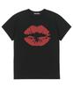 SHIRTMYLIPS Kiss Mark Rockstar Crop T-Shirt Black