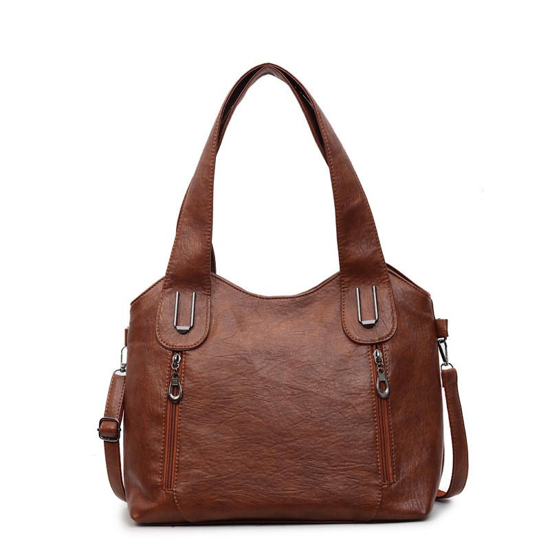 Solid Color Pu Tote Bag For Women With Large Capacity And Crossbody Style For Daily Use