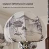 Song Dynasty-Style Chandelier: Retro Nanyang Design with Fabric and Walnut Wood for Living Room, Bedroom, or Dining Room