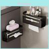 Wall Mount Aluminum Toilet Paper Holder With Double Dispenser For Bathroom And Kitchen Storage