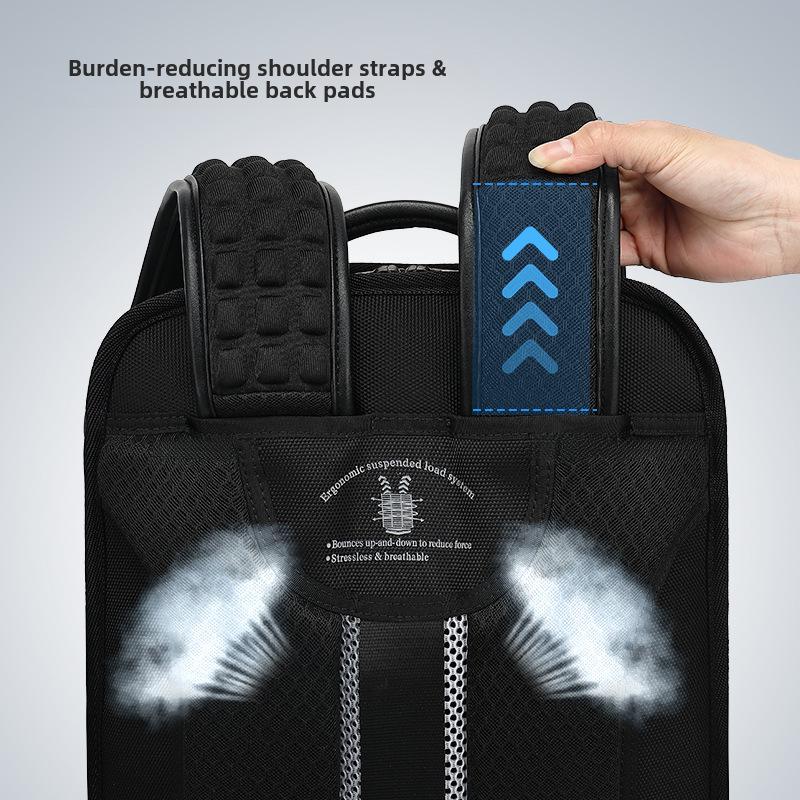 Men's High-End Genuine Leather Large Capacity Laptop Backpack for Business and Travel