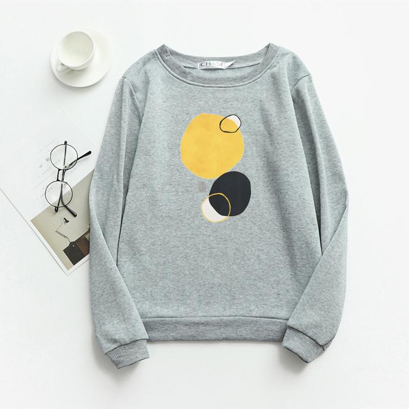 TWINFLAMES New Hoodie Women Oversized Wool Sweatshirt Casual Long Sleeve Top Printed O Collar Loose Casual Long Sleeve Jumper Top