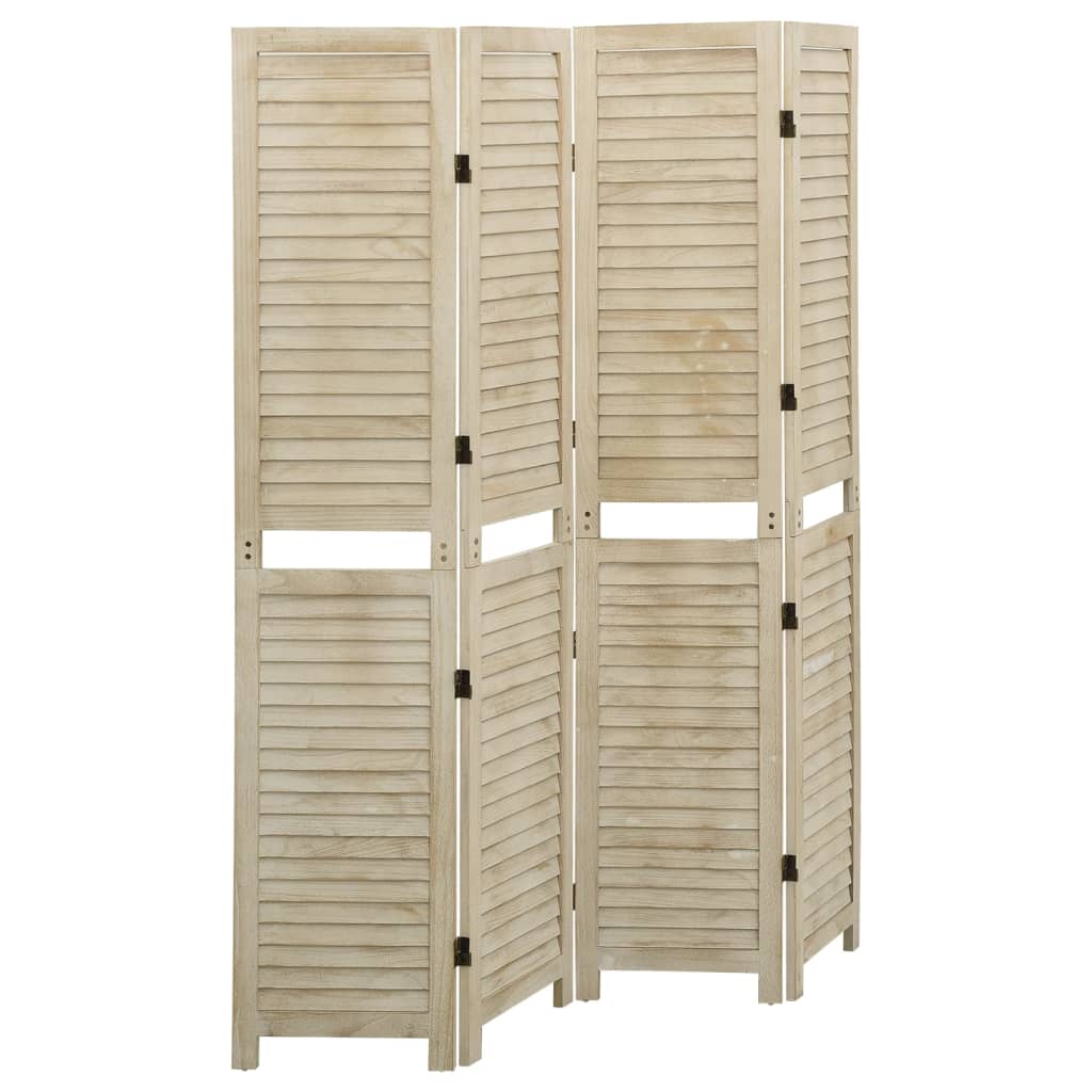 4 Piece Room Divider 140 x 165 cm Solid Paulownia Wood