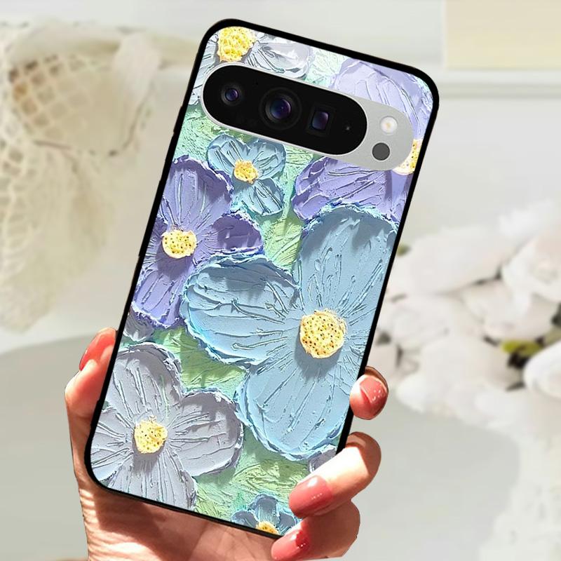 Gehärtetes Glas Handyhülle Für Google Pixel 9 Pro XL Hartes PC Funda Für Google Pixel 9a Pixel9 5G Niedliches Tier Glas Rückseite