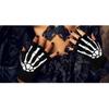 Unisex-Halbfinger-Halloweenhandschuhe mit Totenkopf und Knochen, leuchtende fingerlose Handschuhe für den Winter