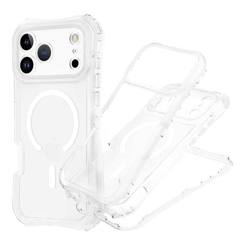 Für IP17promax Anti-Fall Handyhülle Magnetische Absorption Taille Schönheit Drei-in-Eins TPU Kamera Feine Poren Hautgefühl Technologie