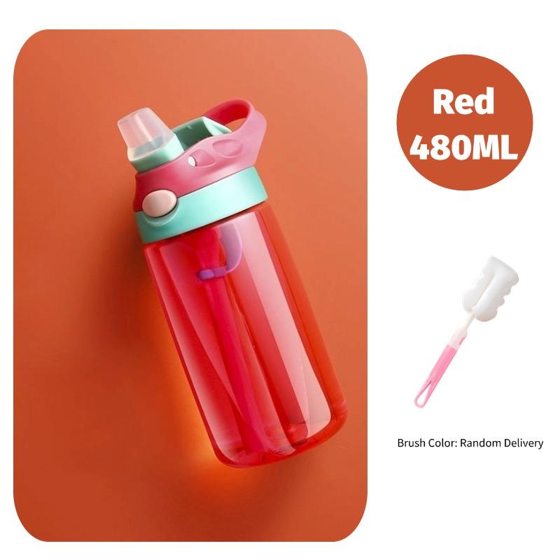480ML Baby Feeding Cup Leakproof Water Bottle with Straw Portable Travel Gym Camping Bottle Juice Drinking Bottle for Children