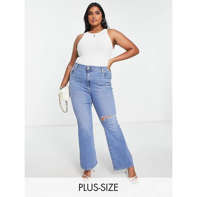 

Светло-голубые расклешенные джинсы с высокой посадкой Levi s Plus