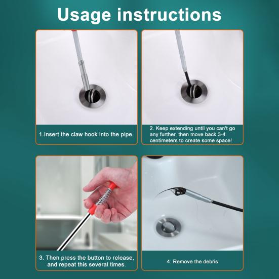 Pipe Cleaner Grabber Tool Easy Claw Pick Up Flexible Metal Tubes 0.7cm Diameter 4 Claws Metal Tube Grabber