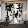 2pcs Fashion Woman Portrait Curtains Modern Art Print Blue Eyes Red Lips Abstract Design Polyester Window Drapes for Living Room
