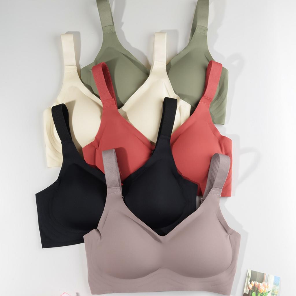 European and American Women's Underwear Seamless No-rims Removable Bra Pads