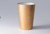 Asanoha Wooden Made in Japan J-kitchens Cup, Ultra-thin, Light-transmitting Tumbler, Gold, Pattern, Box, 370ml,