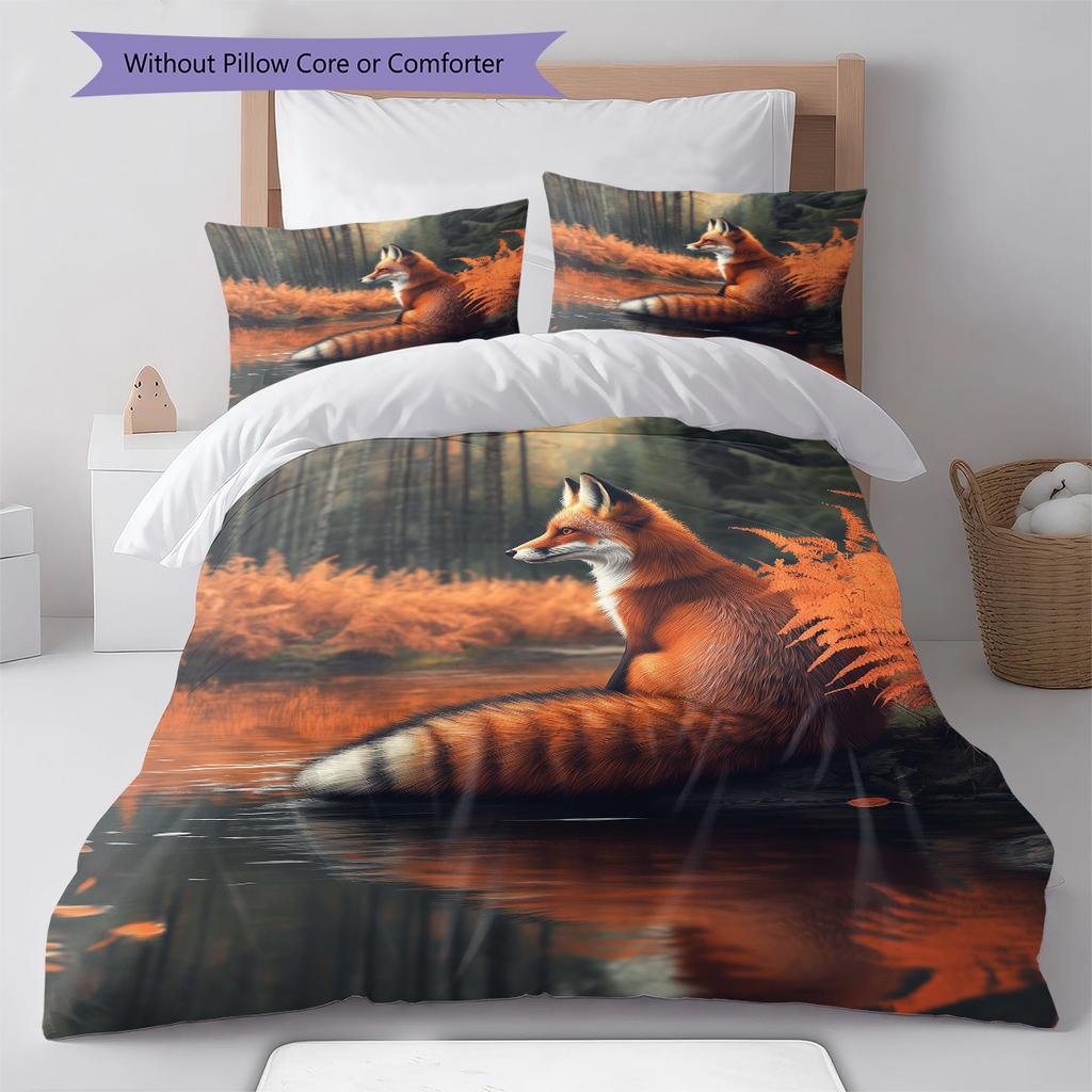 Animal Pattern Bedding Quilt Set Quilt Cover Pillowcase Home Decoration Gift (1 * Duvet Cover + 2 * Pillowcase, Without Core)