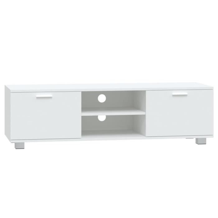 342622 vidaXL Meuble TV Blanc 140x40,5x35 cm Bois d'ingénierie