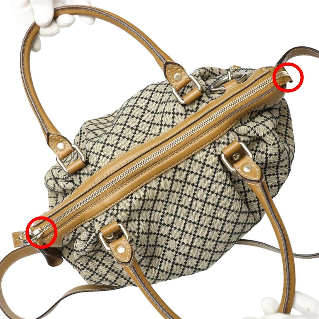 Gucci Diamante Tote Bag Canvas Beige X Brown Women 247902 Used