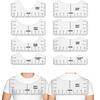 8 Pcs T-Shirt Ruler Guide V Neck Alignment Tool To Center Designs Measurement