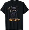 Men's and Women's T-shirts NEW LIMITED What Cat Black Cat Halloween Scary Cat Angry Cat Funny T-Shirt S-3XL