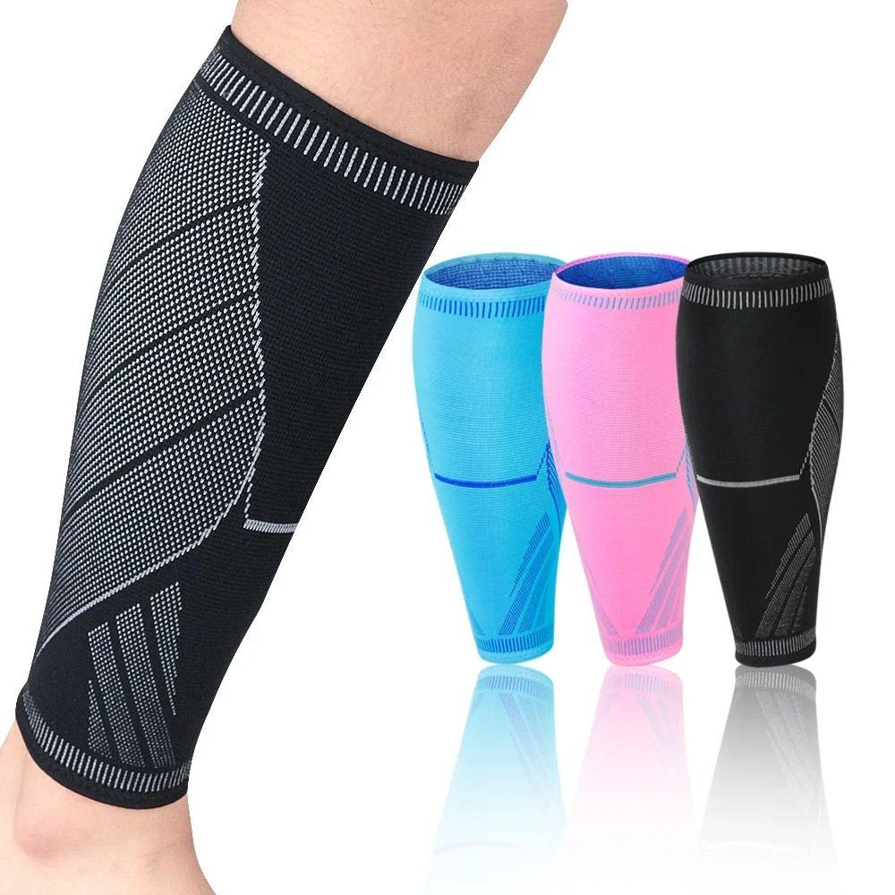 Black Pink Blue Compression Calf Sleeve Nylon Shin Guard New Leg Socks Sports Safety