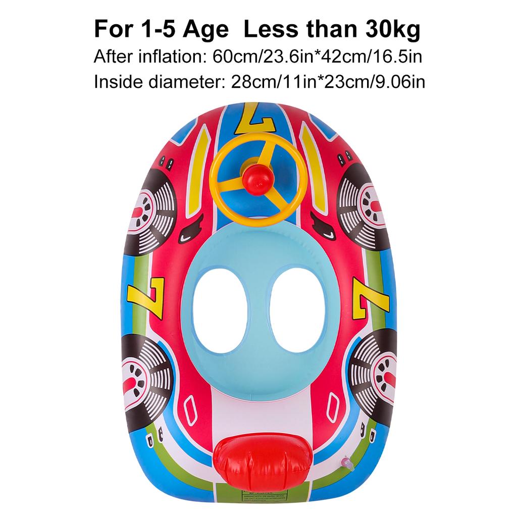 Aufblasbarer Pool-Schwimmring mit Lenkrad, PVC Kinder Schwimmring Sitz