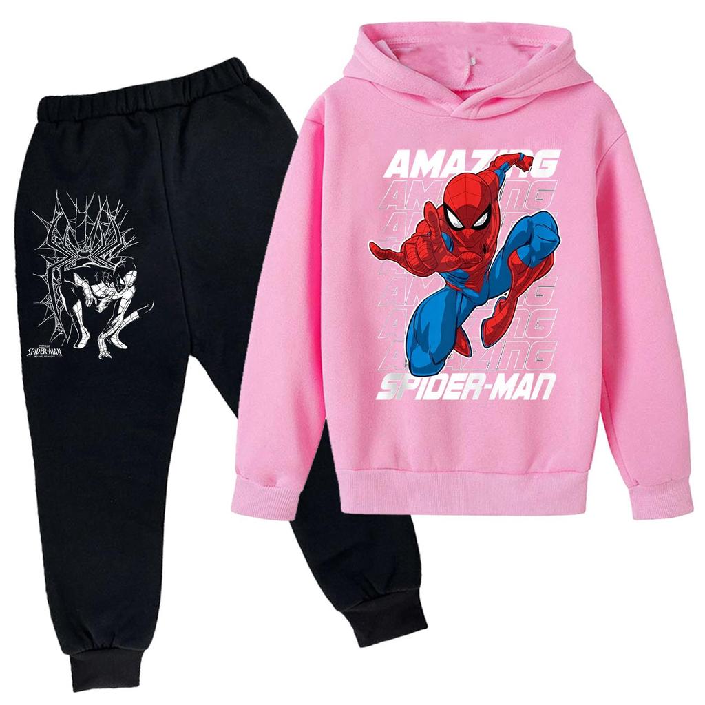 Kids Trendy Printed Pullover Hoodie and Sweatpants Set - Loose Fit Long Sleeve Casual 2 Piece Outfit