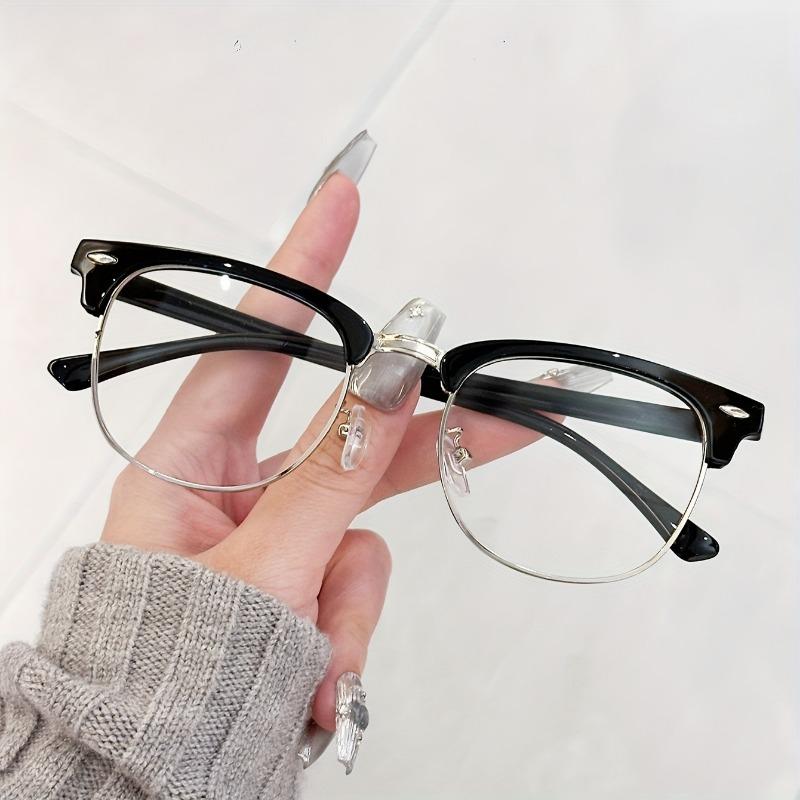 1 Pair of Classic Half Frame Simple and Fashionable Glasses Suitable for Daily Wear and Trendy Accessories