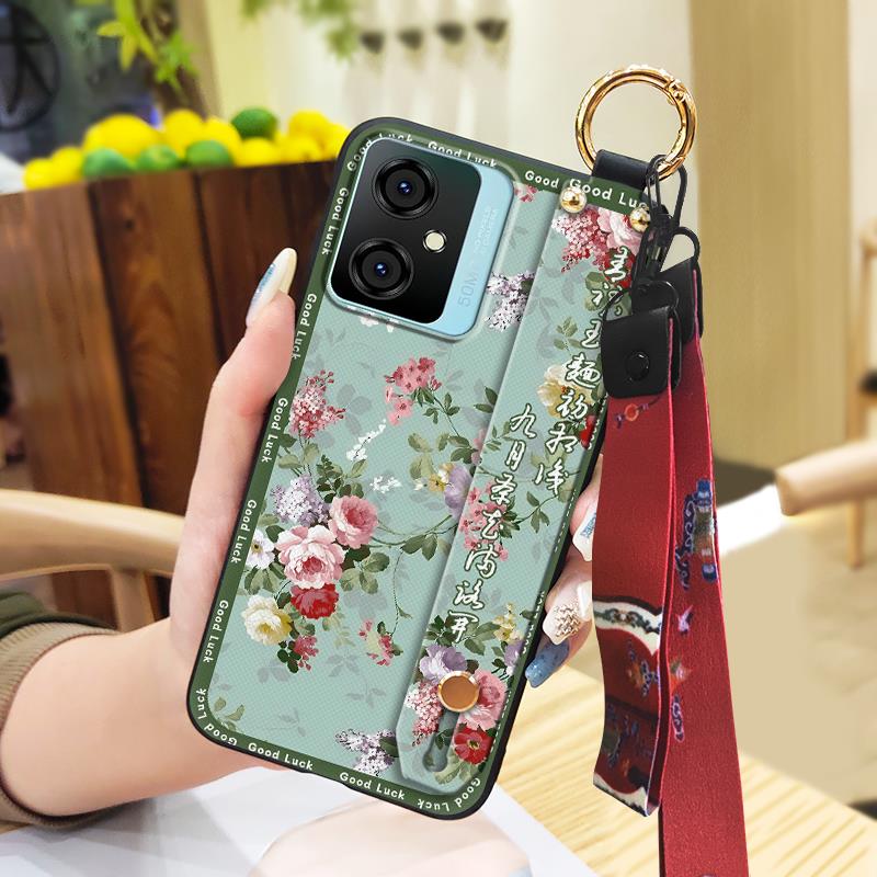 Dirt-resistant Anti-dust Phone Case For Blackview Oscal C70 Soft Case Wristband Fashion Lanyard Durable Chinese Style