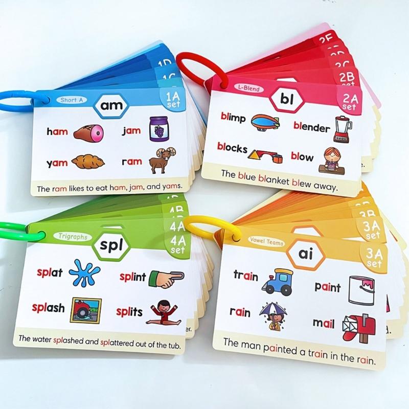 Kids Phonics Learning Cards Educational Toys English Words Learn To Read Cards English Learning Tool