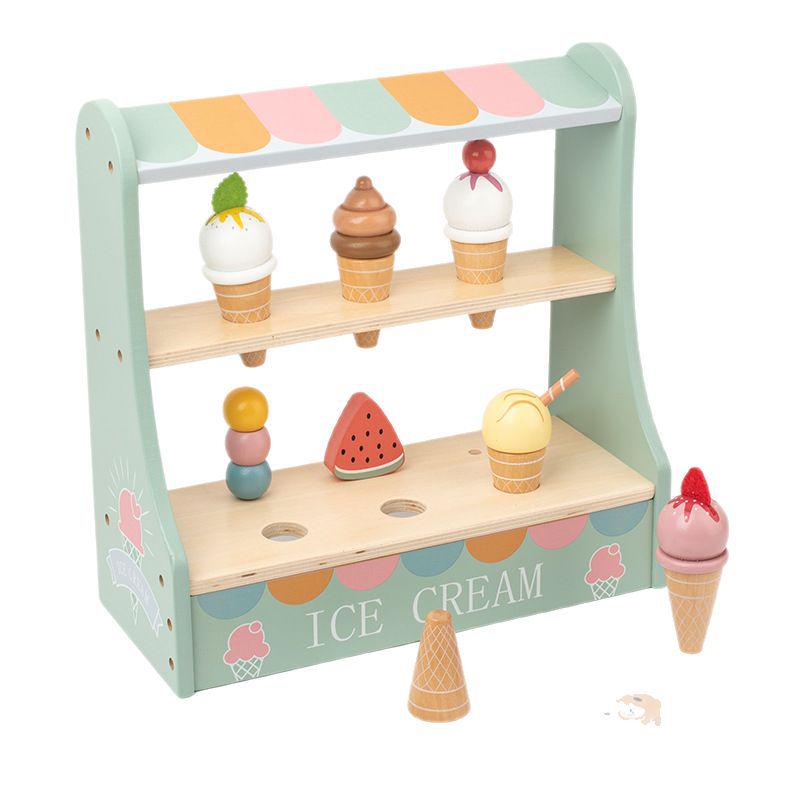 Wooden Ice Cream Stand: Pretend Play Kiosk for Kids and Parents