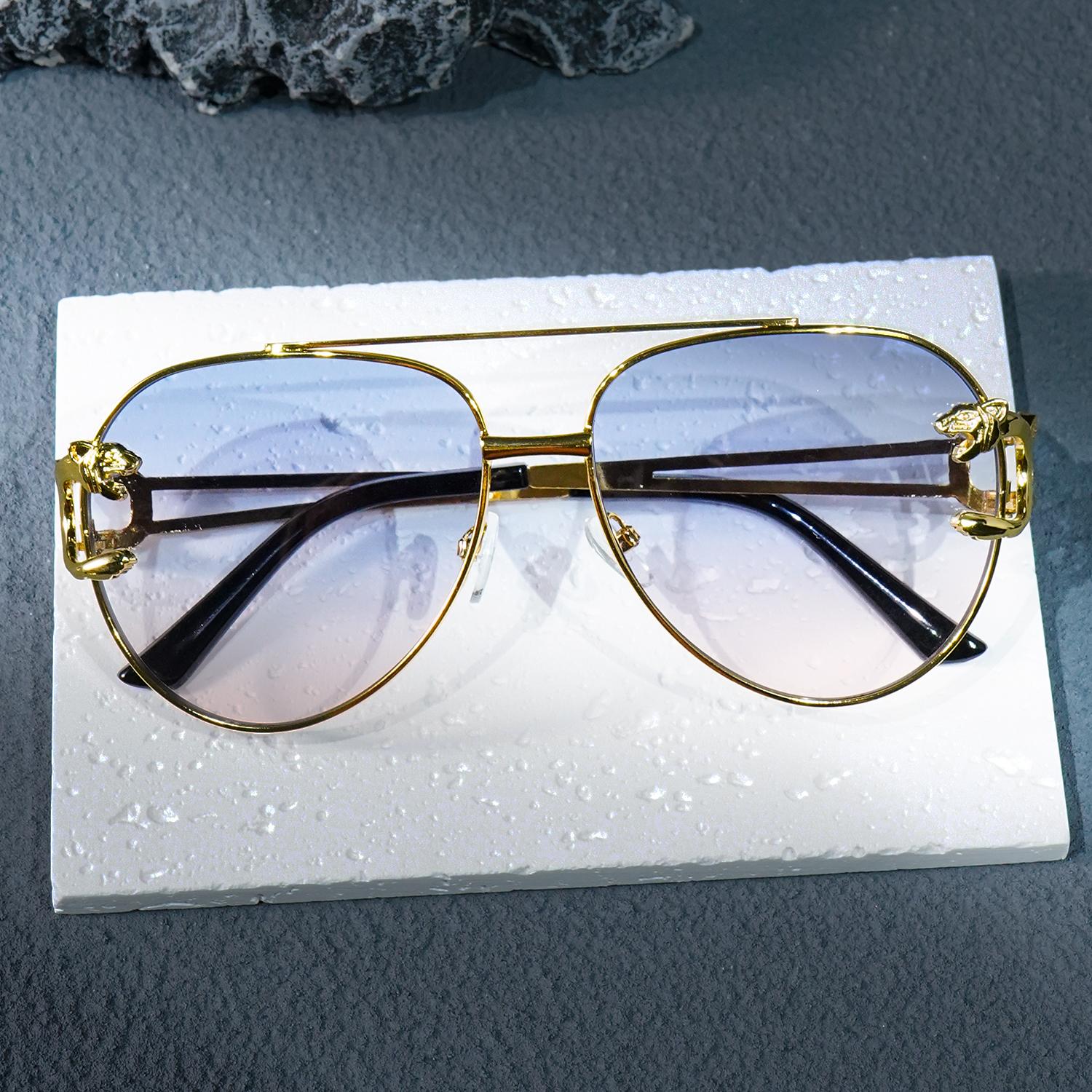 Овальные очки-полуободки, модные поляризационные очки, стильные черные с золотыми акцентами, легкая прочная конструкция для вождения