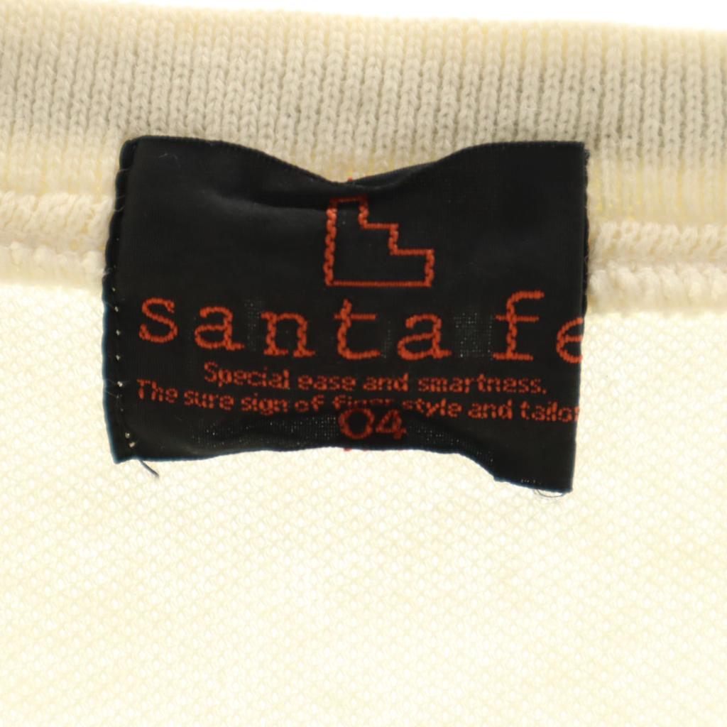 Santa Fe 90s Made In Japan Old Short Sleeve V-neck Terry Cut 4 Off White Men's Used