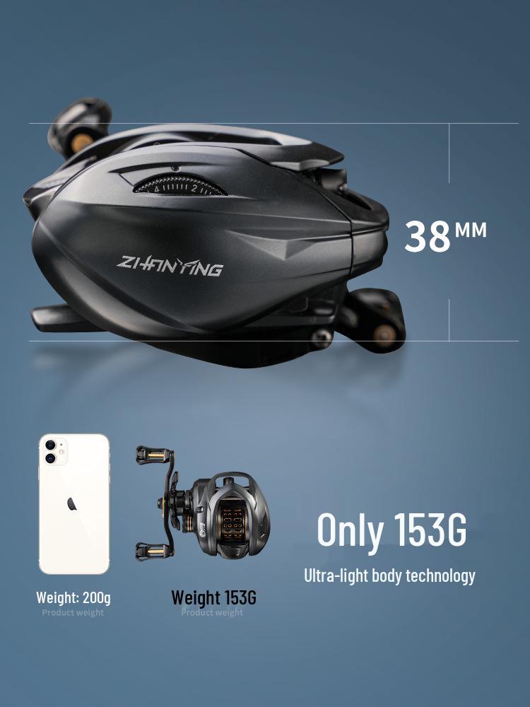 Warhawk Shining Shadow Low-Profile Baitcasting Reel, Anti-Backlash, Dual-Metal Spool for Long-Casting and General-Purpose Lure Fishing.