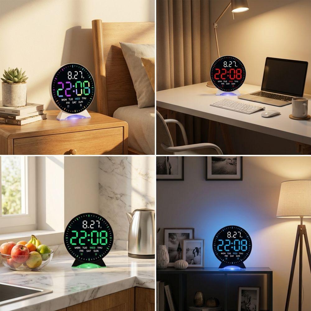 Date Week Electronic Clock High-definition Digital Desk Clock Table Clock  Home Office