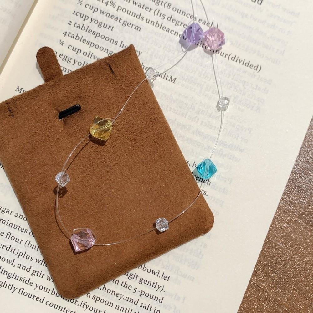 Invisible Fishline Necklace Dopamine Colorful Clavicle Chain Fashion Chain Choker  Summer