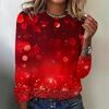 Love Heart Graphic 3D Digital Printed Women's Fashionable and Personalized Round Neck Long Sleeved T-shirt
