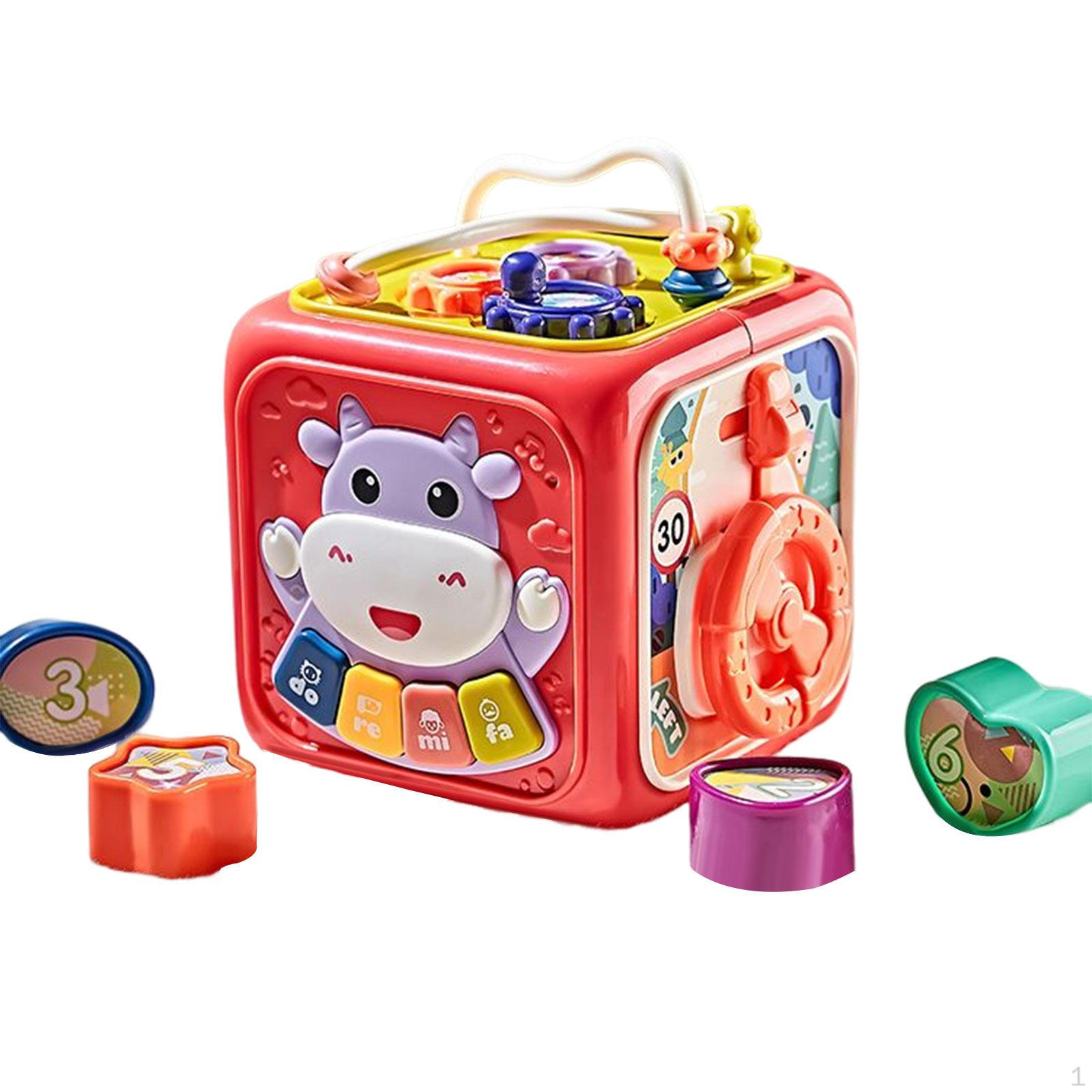 

Activity Cube Baby Musical Toys 6 Sided centers play Center Toy for Boys Girls червоний
