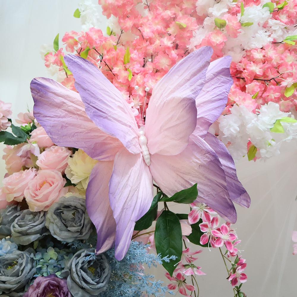 NEW 3D Simulated Flowers 30/50CM Large-scale Giant Paper Butterfly Colorful Window Display Photography Props Party Supply