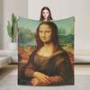 Starry Night Mona Lisa Throw Blanket Cozy Fashion Blanket  For Couch Chair Travel Car Flannel Bedspread Bed Cover