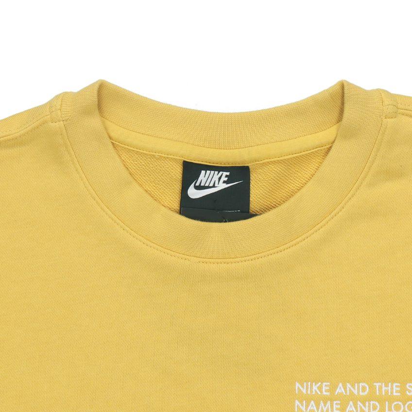 Nike Sweatshirts Men's Yellow Crew Neck Moderate Regular CU4035-761