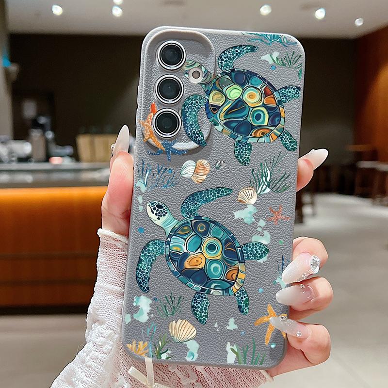 Blues Fish Whale Ocean Phone Case For Samsung S26 S25 S24 Ultra S23 S22 S21 FE A15 A16 A17 A35 A36 A37 A54 A55 A56 A57 5G Leather Texture Soft Cover