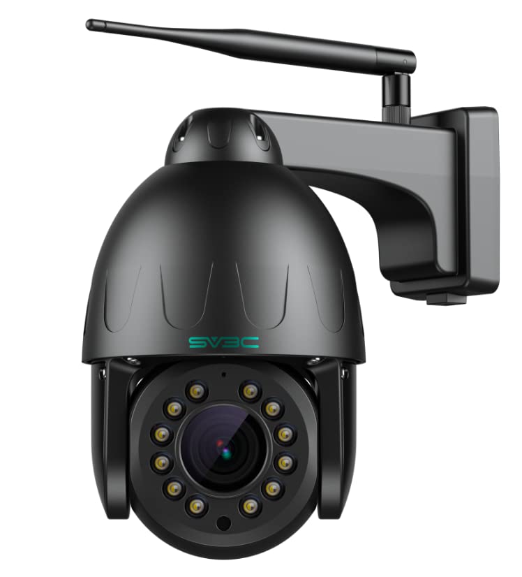 SV3C Security Outdoor Surveillance 5 Million Wireless 15x Rotation Night Vision Dome AP No Motion PTZ Human Automatic SD Card Recording and ONVIF IP66