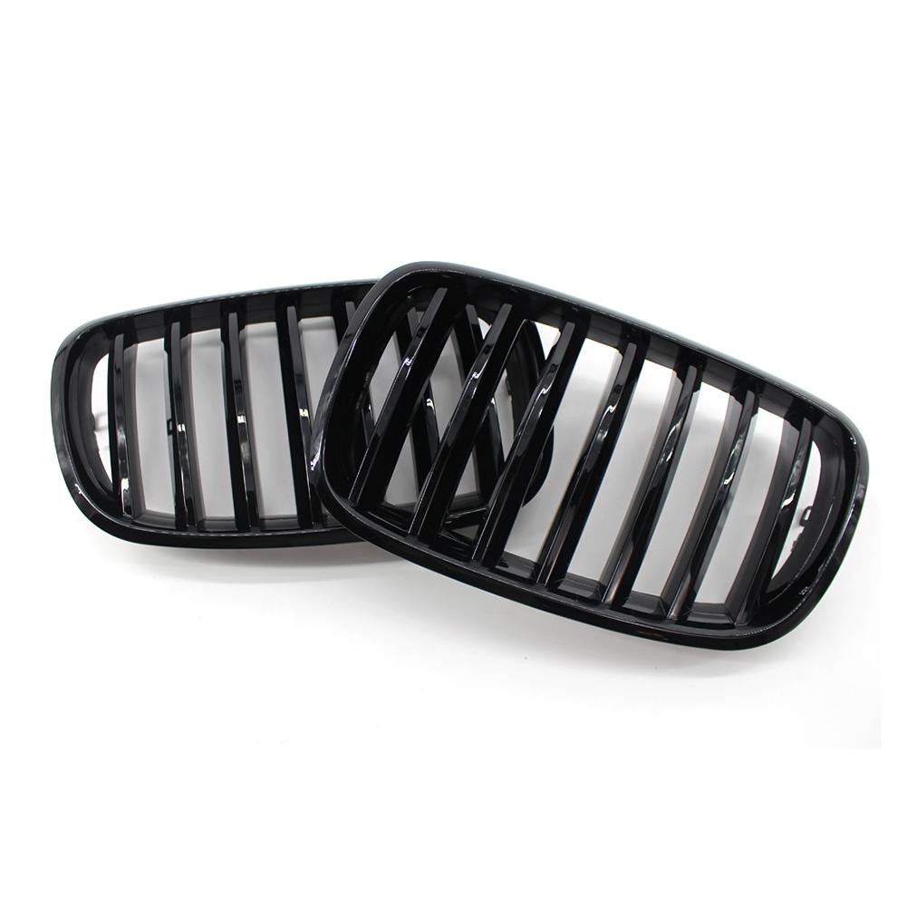 1 Pair Car Front Bumper Grill Gloss Black Front Bumper Racing Grille for BMW X5 E70 X6 E71 2007-2013 Car Accessories