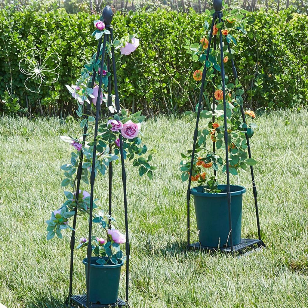Garden Trellis Metal Plant Climbing Support Heavy-Duty Flower Climbing Frame Tower for Potted Greenhouse Cucumber Flower