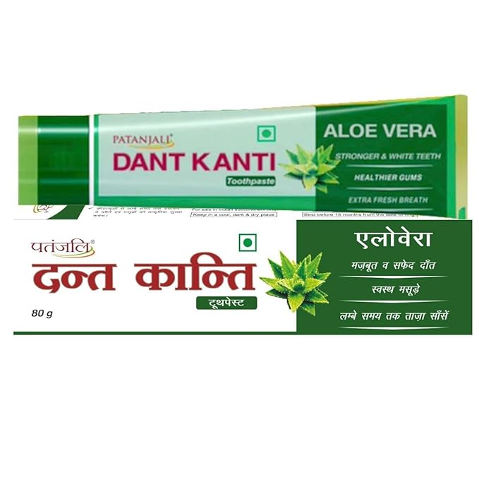 Patanjali Dant Kanti Aloe Vera Tooth Paste,Oral care - 80 g 80 GM