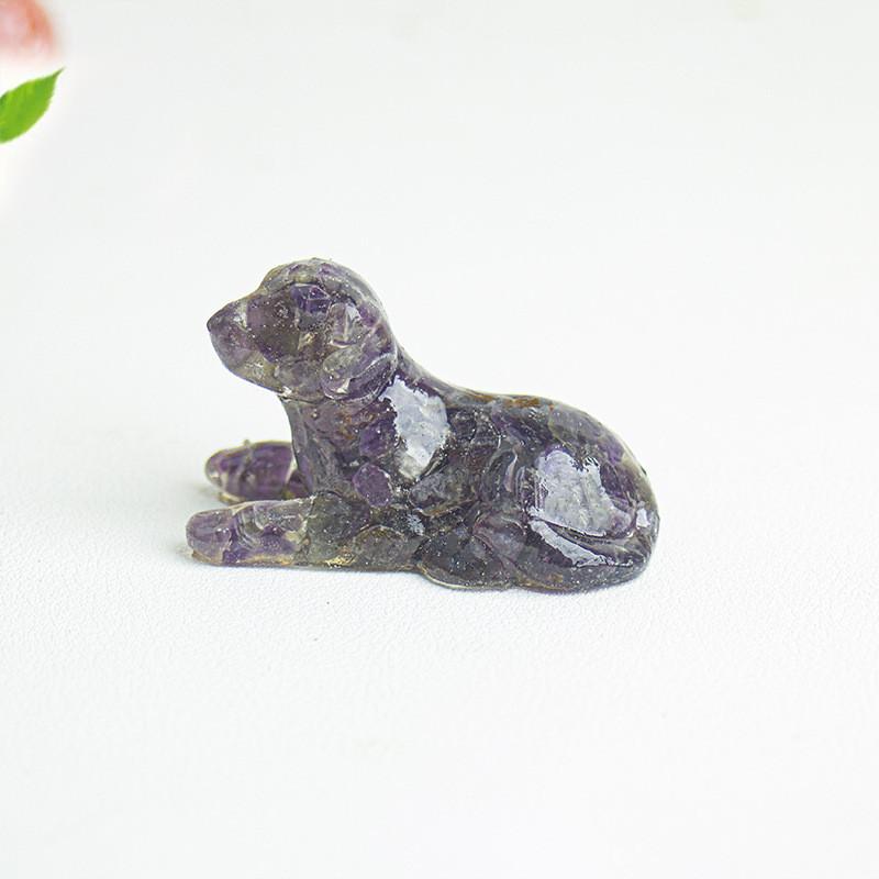 White Crystal Resin Dog Statue With Modern Design For Living Room Decor Gift